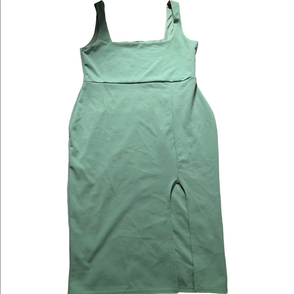 Nasty Gal Pastel Mint Green Party Mini Slit Dress